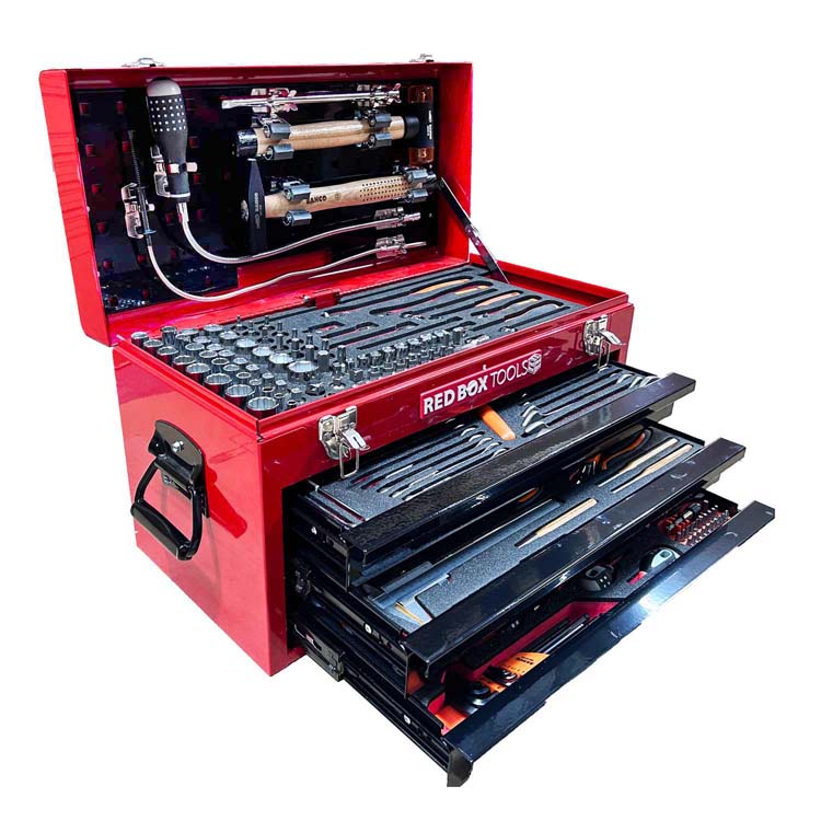 RBI9900TM Mechanic Step Stool Case – Includes 193 Imperial (SAE / Standard)  tools - Red Box Tools & Foams